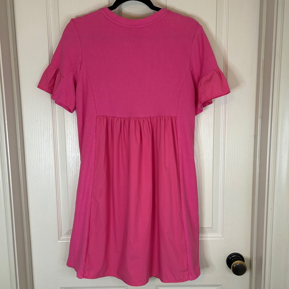 English Factory Pink Ruffle Sleeve Babydoll Dress Womens Medium - Picture 6 of 10